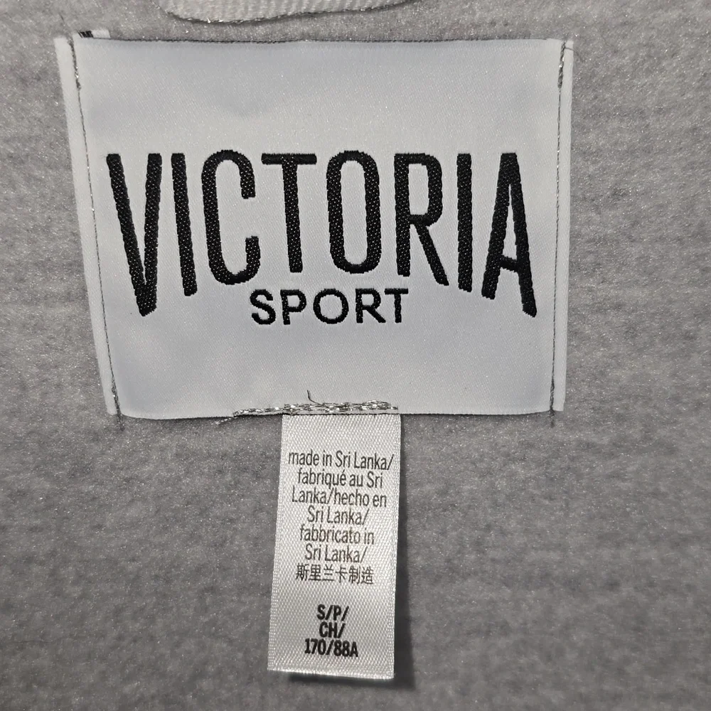 Victorias Secret Victoria Sport Deep VNeck Gray Sweatshirt Hoodie Women Size S/M - Picture 2 of 12